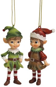 Zelená vianočná ozdoba škriatok Oliver 9cm