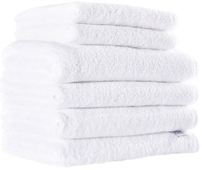 Sada uteráky a osušky bavlnené biele 4 ks 50 x 90 cm + 2 ks 70 x 140 cm EMI