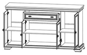 Gala nábytok Komoda KORA KK4