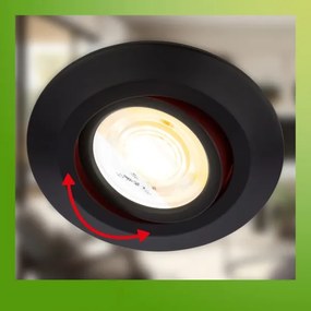 Briloner 7587035-sada 3xLED kúpeľňové podhľadové svietidlo KLIRA 1xLED/4,9W/230V IP23 čierna