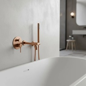 Rea Lungo, podomietková vaňová batéria s ručnou sprchovou sadou + BOX, medená matná, REA-B4568