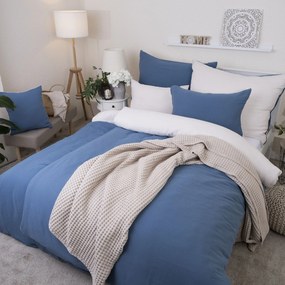 Francúzske mušelínové obliečky Alexia Duo – modrá/krémová