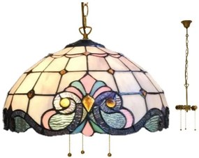 Ružový luster Tiffany ELECTRA premium Ø40 3*E27