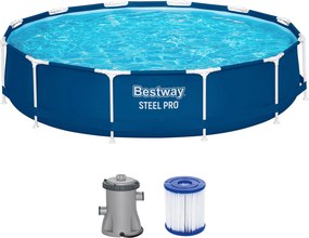 BESTWAY Steel Pro Bazén 366 x 76 cm, kartušová filtrácia 56681