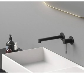 Matne čierna podomietková umývadlová batéria (1 výstup) Solaris – Sapho
