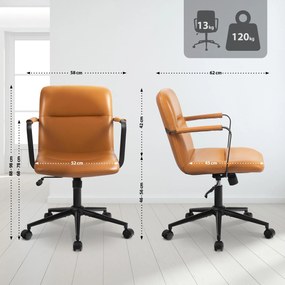 Kancelárska stolička Hilda pravá koža - hnedá