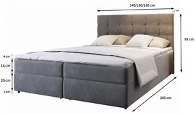 Čalúnená posteľ boxspring GLORIEN 140x200 cm purpurová Matrac: Matrac Bonell pružinový
