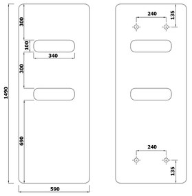 Sapho Sapho, TABELLA OPEN vykurovacie teleso 590x1490 mm, biela matná, MI1459