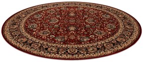 Koberec KASHQAI 4362 300 ornament, bordový / čierny kruh