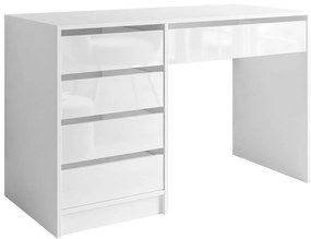 Písací stôl so zásuvkami WORK II biela lesklá 120 cm