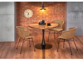 Jedálenský stôl CARMELO 75x100 cm čierna/hnedá