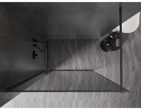 Mexen Kioto-XF, sprchová zástena s rámom 120 x 202 cm, 10mm šedé sklo, grafitový profil, 800-120-104-95-40-X