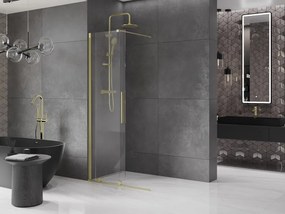 Mexen Velar, posuvné dvere do otvoru typ Walk-In 100 cm, 8mm číre sklo, zlatá matná, 871-100-000-03-55