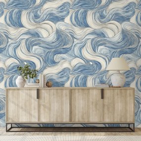 Fototapeta modré vlny v pohybe