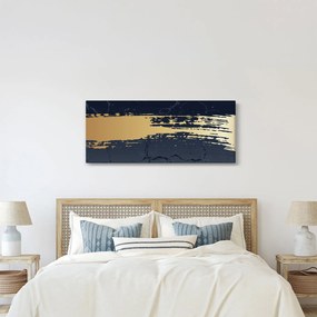 Obraz - Modrá a zlatá abstrakcia N⁰2 (120x50 cm)
