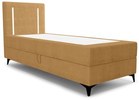 Jednolôžková posteľ 80 cm Ortega Comfort (horčicová) (s roštom a matracom, bez úl. priestoru) (s LED osvetlením). Vlastná spoľahlivá doprava až k Vám domov. 1082661