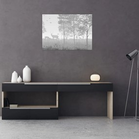 Obraz - Lúka s jeleňami (70x50 cm)