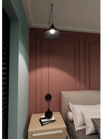 Luster na lanku ABRAMO 1xE27/15W/230V čierna
