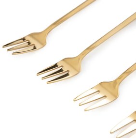Súprava štyroch dezertných vidličiek BLANE SUMMER zlatá 849287