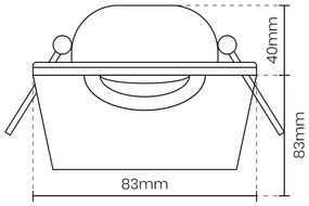 Podhľadové svietidlo Square3, 1x biele kovové tienidlo, (možnosť polohovania), w
