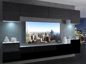 Obývacia stena 300 cm TV/RTV čierna eben  IMP 4/5/W/HKB/0/0