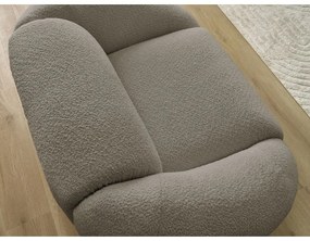 Sivohnedé kreslo z textílie bouclé Tina – Bobochic Paris