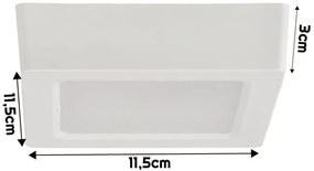 BERGE Štvorcový LED panel biely - prisadený - 6W - PC - neutrálna biela