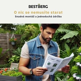 Vyvýšený záhradný záhon BestBerg VZ-1250A / 1250 l / 240 x 90 x 58 cm / sivá