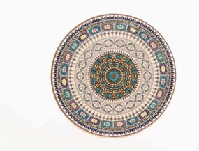 Protišmykový koberec NOVO béžový / modrý kruh