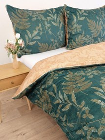 Predĺžené obliečky mikroplyš Digital – Gabriela tmavo zelená