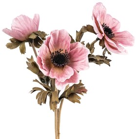 Umelá kvetina Anemónka staroružová, 3 kvety, 56 x 17 cm