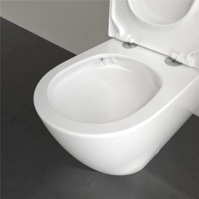 VILLEROY &amp; BOCH Subway 3.0 WC misa kombi s TwistFlush, s hlbokým splachovaním bez vnútorného okraja, zadný odpad, 370 x 710 mm, biela alpská, s povrchom CeramicPlus, 4672T0R1