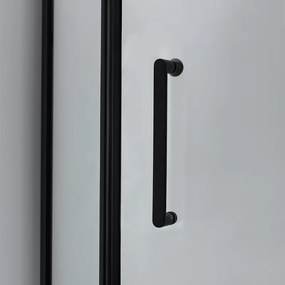 BPS-koupelny Päťuholníkový sprchový kút KZ91B BL 90x90 čierna/transparent - bez vaničky