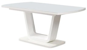 Rozkladací jedálenský stôl 160 OLAF (biely lesk) (pre 6-8 osôb). Vlastná spoľahlivá doprava až k Vám domov. 1091460