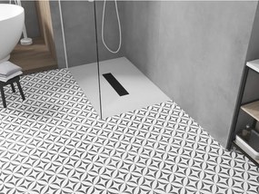 Mexen Toro, SMC obdĺžniková sprchová vanička 100 x 90 cm, biela, čierna krytka, 43109010-B