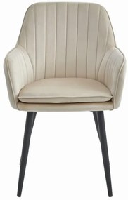 Stolička LUGO - béžový zamat / čierne nohy