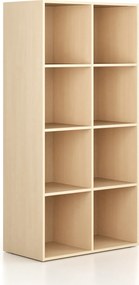 Regál FRAME, nižšie, 2 stĺpce, 1735 x 872 x 450 mm, breza