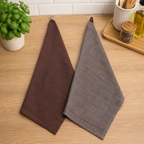 Home Elements Kuchynské utierky čokoládová a režná