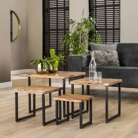 Konferenčný stôl 21-53 Edge 50x50cm 4-set Drevo Acacia  - Komfort-nábytok