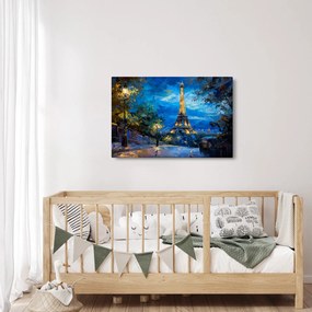 Obraz - Olejomaľba Eiffelovej veže (90x60 cm)