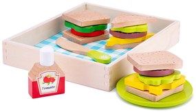 Box na obed a piknik - drevené potraviny