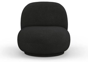 Čierne kreslo z textílie buklé Chuck – Micadoni Home