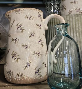 Béžový keramický džbán s olivami Olive Fields - 16*12*18 cm