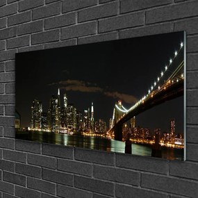 Obraz na skle Most mesto architektúra 100x50 cm