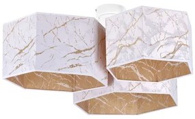 Duolla - Prisadený luster ROLLER TRIO HEX 3xE27/15W/230V biela/zlatá