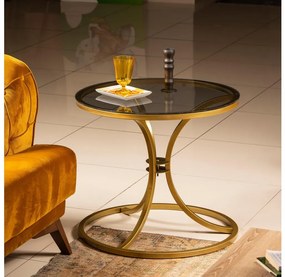 Asir Odkladací stolík CORLEAONE 57,8x60 cm zlatá/čierna AS1607