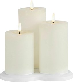 XXXLutz SADA LED SVIEČOK 3-dielne plast, prírodné materiály Ambia Home - Interiérové svietidlá - 0084160107