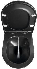 Sapho Sapho, AVVA CLEANWASH závesná WC misa s bidet. spŕškou, Rimless, 35,5x53cm, čierna matná, 100312-110