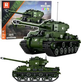 LEAN Toys Vojenský stavebný tank Sherman M4A3E8 v mierke 1:30 839 el.