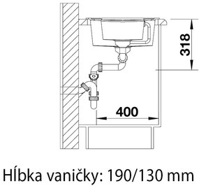 Blanco Metra 6 S, silgranitový drez 1000x500x190 mm, 1,5-komorový, čierna, BLA-525927